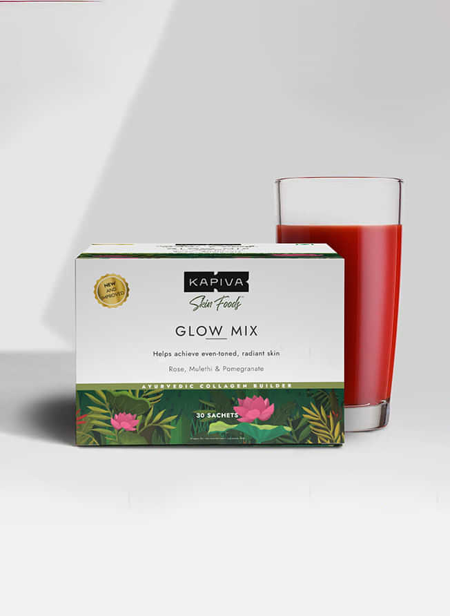Kapiva Skin Foods Glow Mix keeps your skin nourished, hydrated and gets your skin glowing naturally.